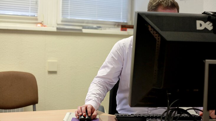 Man working on a computer