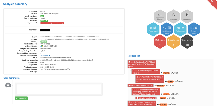 Figure 12 - Ursnif DLL Sandbox Analysis - Orange Cyberdefense 