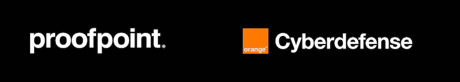 Logo de Proofpoint et logo d'Orange Cyberdefense